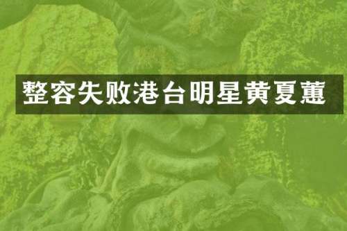 整容失败港台明星黄夏蕙