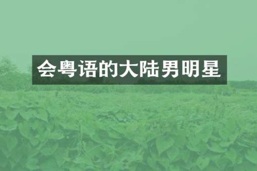 会粤语的大陆男明星