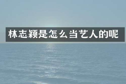 林志颖是怎么当艺人的呢