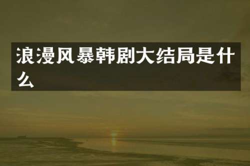 浪漫风暴韩剧大结局是什么