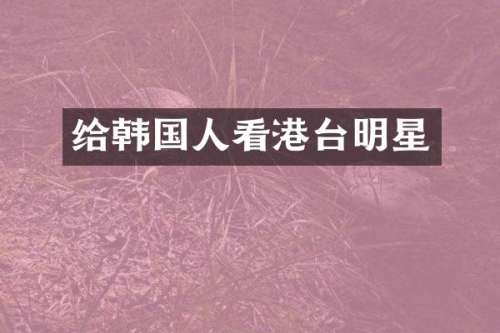 给韩国人看港台明星