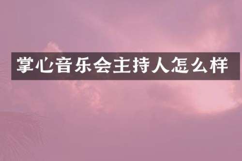 掌心音乐会主持人怎么样
