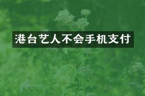 港台艺人不会手机支付