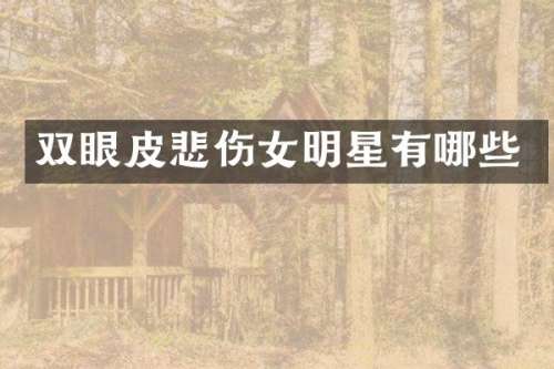 双眼皮悲伤女明星有哪些
