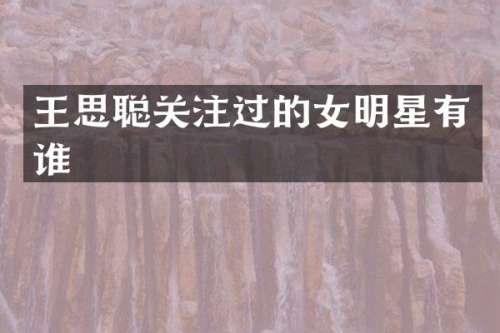 王思聪关注过的女明星有谁