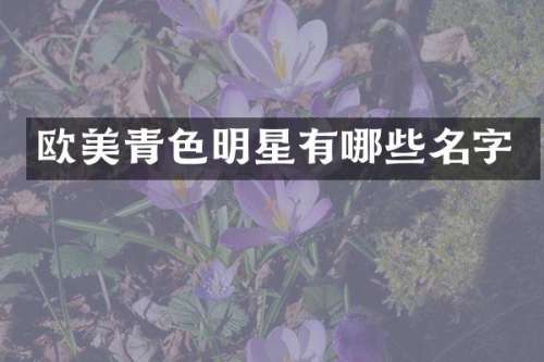 欧美青色明星有哪些名字