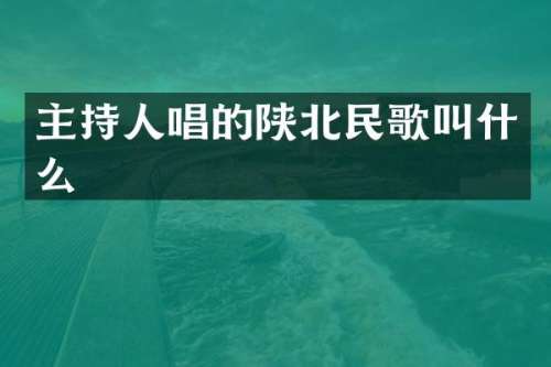 主持人唱的陕北民歌叫什么