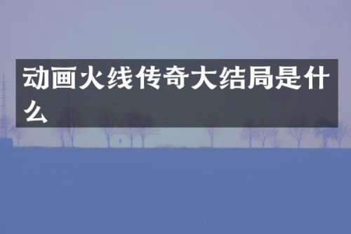 动画火线传奇大结局是什么