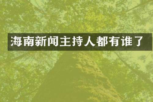 海南新闻主持人都有谁了