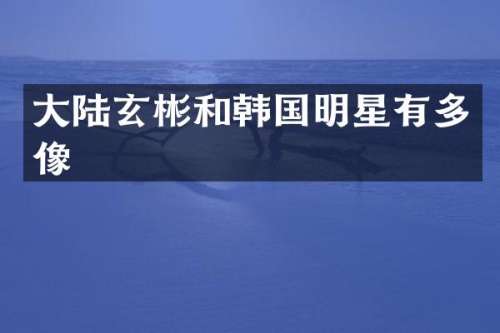大陆玄彬和韩国明星有多像