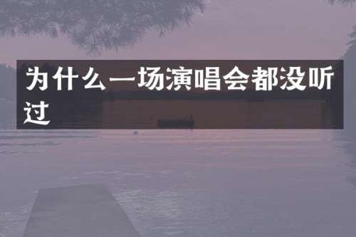 为什么一场演唱会都没听过