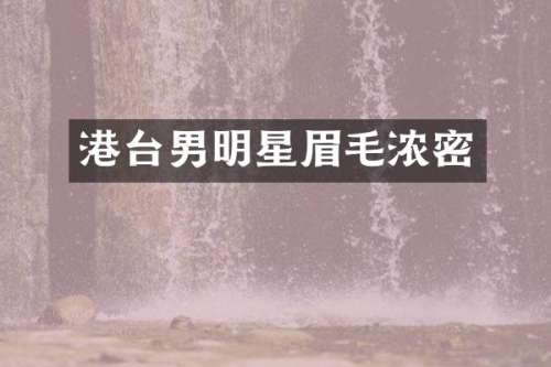 港台男明星眉毛浓密