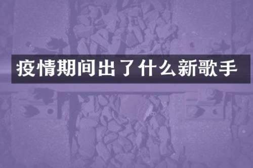 疫情期间出了什么新歌手