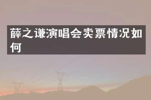 薛之谦演唱会卖票情况如何