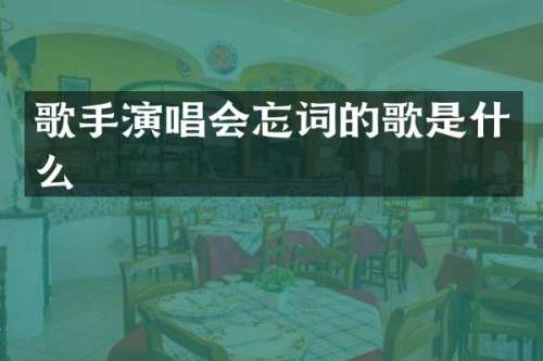 歌手演唱会忘词的歌是什么