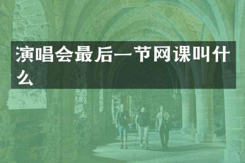 演唱会最后一节网课叫什么