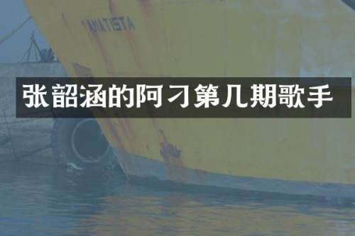 张韶涵的阿刁第几期歌手