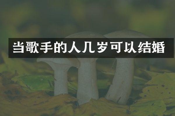 当歌手的人几岁可以结婚