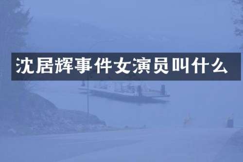 沈居辉事件女演员叫什么