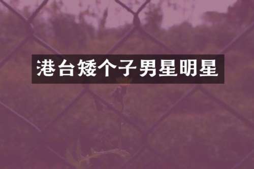 港台矮个子男星明星