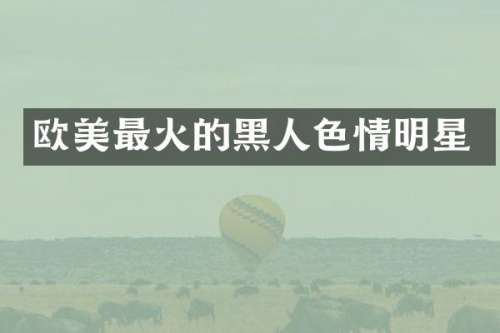 欧美最火的黑人明星