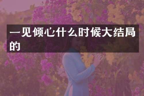 一见倾心什么时候大结局的