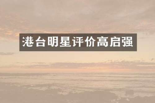 港台明星评价高启强
