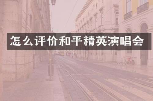 怎么评价和平精英演唱会