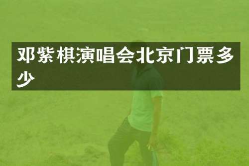邓紫棋演唱会北京门票多少