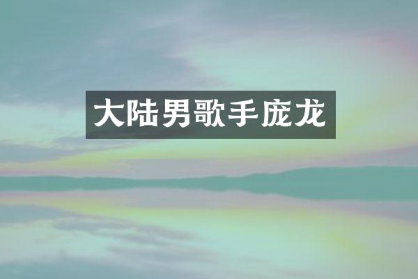 大陆男歌手庞龙