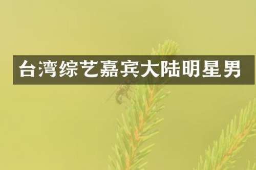 台湾综艺嘉宾大陆明星男