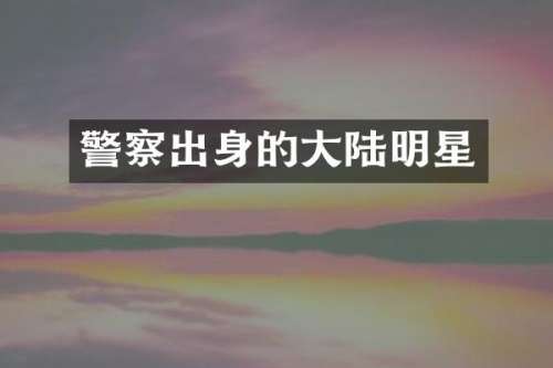 警察出身的大陆明星