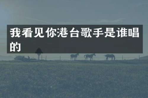 我看见你港台歌手是谁唱的