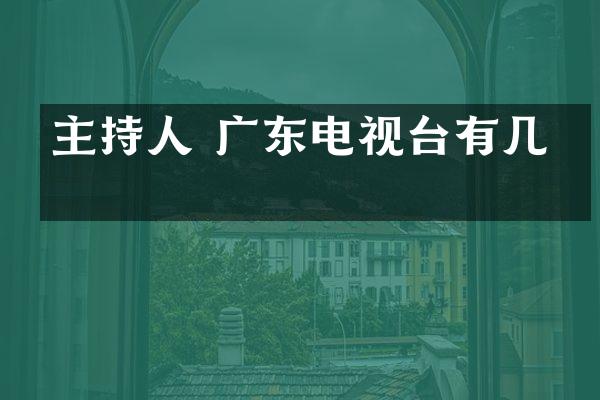主持人 广东电视台有几个