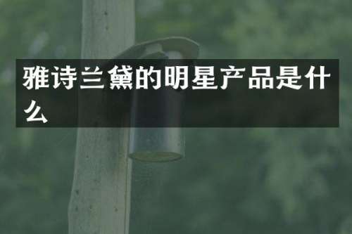 雅诗兰黛的明星产品是什么