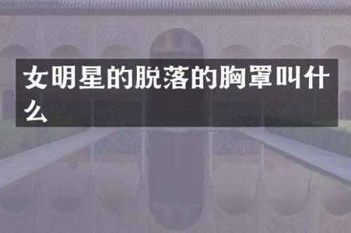 女明星的脱落的罩叫什么