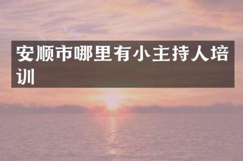 安顺市哪里有小主持人培训
