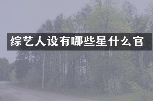 综艺人设有哪些星什么官