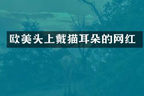 欧美头上戴猫耳朵的网红