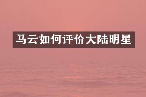 马云如何评价大陆明星
