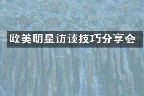 欧美明星访谈技巧分享会
