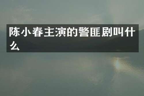 陈小春主演的警匪剧叫什么