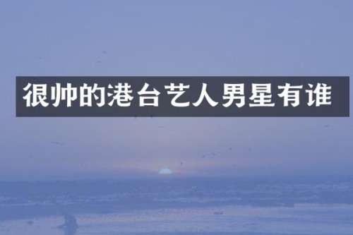 很帅的港台艺人男星有谁