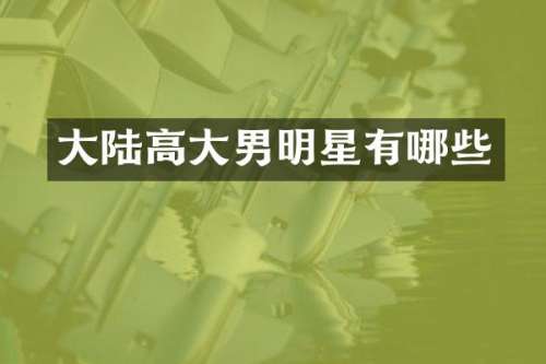 大陆高大男明星有哪些