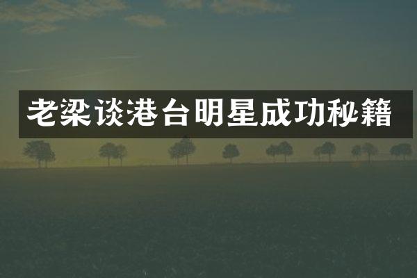 老梁谈港台明星成功秘籍