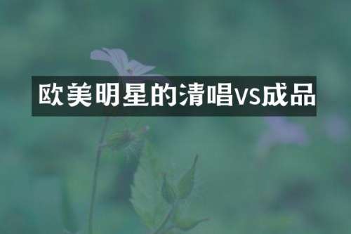 欧美明星的清唱vs成品
