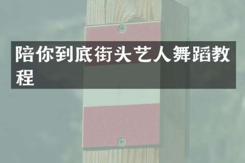 陪你到底街头艺人舞蹈教程
