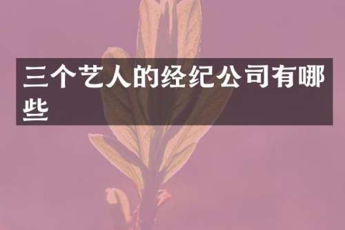 三个艺人的经纪公司有哪些