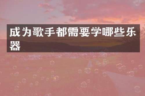 成为歌手都需要学哪些乐器