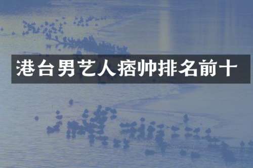 港台男艺人痞帅排名前十